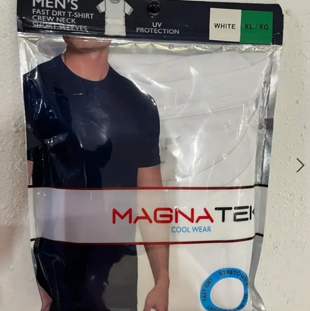Magna Tek Fast Dry T-Shirt XL Men's White Crew Neck T-Shirt